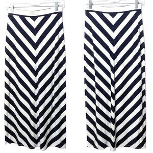 LOFT Petites Stretch Striped Nautical Maxi Skirt XXS Petite